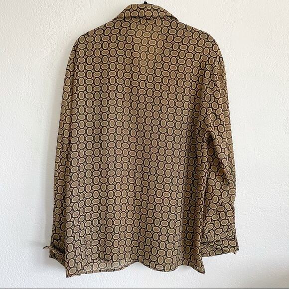 Vintage Rafaella Black Brown Patterned Blouse Size 8 - Picture 6 of 7